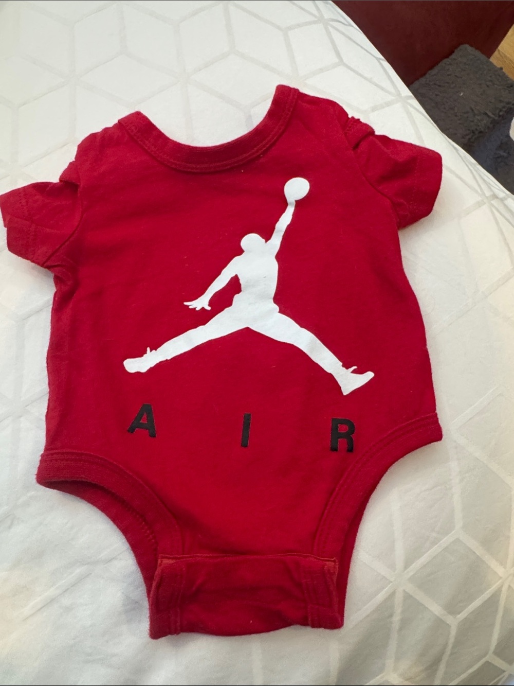 Jordan Red Baby Bodysuit with White Jumpman